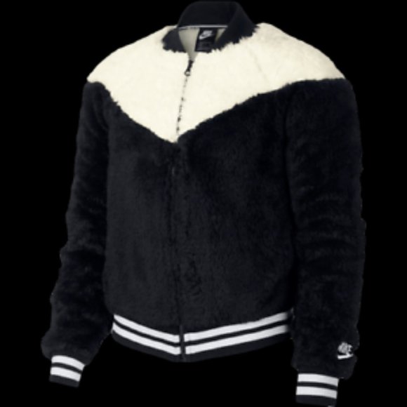 Nike Bomber Sherpa Jacket Full Zip Up - Picture 4 of 4